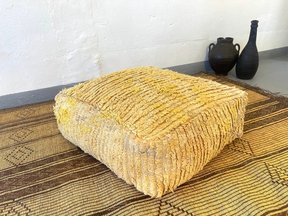Floor seating ottoman 24 x 24 - pouf with filling - ottoman pouf - ottoman cover - ottoman floor - pouf footstool - azilal pouf - boho pouf