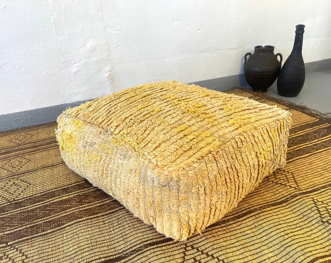 Floor seating ottoman 24 x 24 - pouf with filling - ottoman pouf - ottoman cover - ottoman floor - pouf footstool - azilal pouf - boho pouf