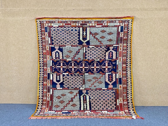 Moroccan square rug 7.2 x 7.6 feet