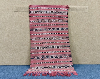 Vintage Moroccan Rug 2x5 ft–Striped Kilim Rug – Handmade Moroccan Wool Rug – Tribal Boho Decor – Boho Small Area Rug