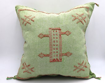 GREEN MORROCAN cactus silk PILLOW 18x18 pillow covers, handmade throw pillow cover, halloween pillow