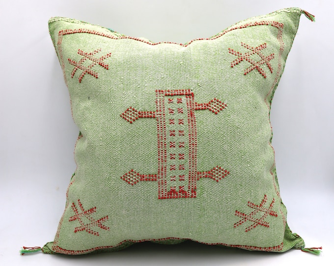 GREEN MORROCAN cactus silk PILLOW 18x18 pillow covers, handmade throw pillow cover, halloween pillow