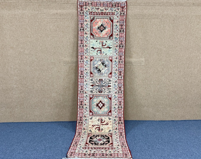 Authentic Moroccan Runner 3x10 ft– Authentic Berber Hallway Carpet – Berber Art Piece – Vintage Style Wool Carpet –Handwoven Long Berber Rug