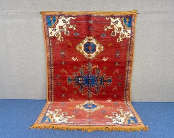 Moroccan Taznakhte rug piece of art 10,7 ft x 7 ft