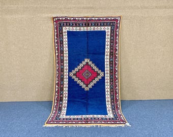 Authentic Taznakht Rug 5x8 ft – Handmade Moroccan Wool Carpet – Traditional Moroccan Rug– Artisan Tribal Rug – Rustic Decor – Free Shipping
