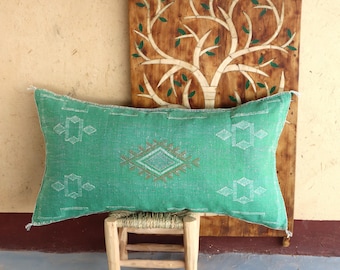 GREEN MORROCAN cactus silk PILLOW 18x35 pillow cover, handmade pillow cover, throw pillow, halloween pillow