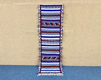 Moroccan Glaoui Runner – Handmade Wool 2x7 Rug - Handcrafted Tribal Hallway Rug – Hallway or Kitchen Berber Carpet – Long Wool Rug