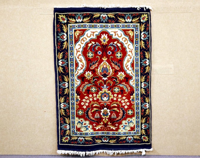 Unique Moroccan Rug 4x6 - Natural Wool Rug - Berber Tribal Area Rug - Boho Handwoven Rug for Living Room Bedroom