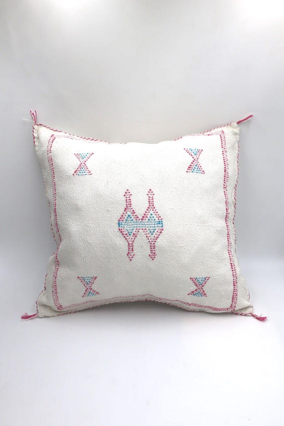 WHITE MOROCCAN cactus silk PILLOW 18x18 pillow cover, handmade throw pillow cover, halloween pillow
