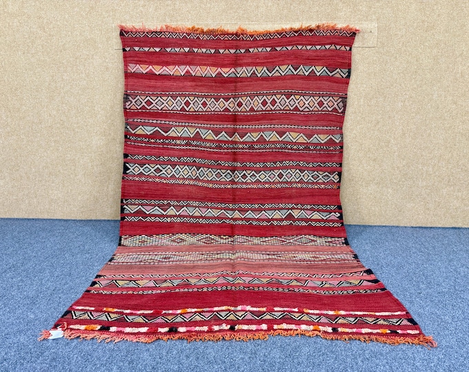 vintage béni mguild rug 4,5 x 7 ft