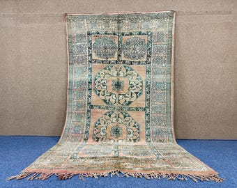 Large Vintage Moroccan Rug 6x11 - Authentic Boujaad Rug - Handmade Berber Rug - Wool Moroccan Carpet