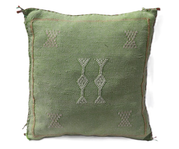 GREEN MORROCAN cactus silk PILLOW 18x18 pillow covers, handmade throw pillow cover, halloween pillow