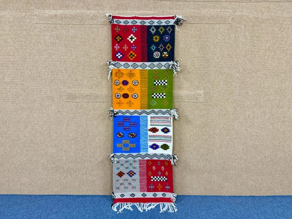 Akhnif Runner Rug 2x6ft – Handmade Moroccan Flatweave Carpet - Boho Tribal Hallway Rug– Berber Wool Runner – Boho Narrow Rug Decor