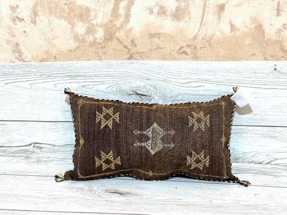 BROWN MORROCAN cactus silk PILLOW 14X22 pillow cover, handmade throw pillow cover, halloween pillow