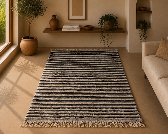 Luxury Hand-Knotted Mrirt Rug – Plush Berber Wool 3X5 Rug– Handmade Berber Carpet - Ultra Soft Mrirt Wool Rug - Moroccan Home Decor