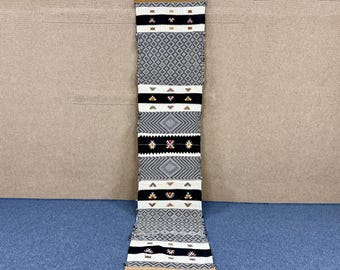 Moroccan Zanafi Rug 2x10  Runner – Handwoven Flatweave Hallway Rug – Boho Entryway Runner – Authentic Wool Carpet - moroccan hall rug