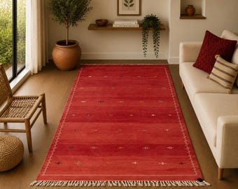 Kilim Berber Rug 6x10 | Handmade Moroccan Flat weave Wool Carpet | Tribal Geometric Symbols | Natural Dye Amazigh Rug|