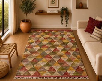 Moroccan Berber Picasso 6x10 - Flatweave Wool Area Rug - Handcrafted Rugs - Colorful Carpet