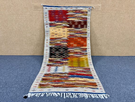 Moroccan Berber Picasso rug 3.7 x 7 ft