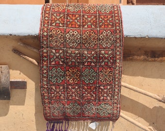 VINTAGE BOUJAAD RUG - 2x4 rug, Berber Moroccan rug, handmade tribal rug