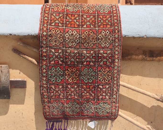 VINTAGE BOUJAAD RUG - 2x4 rug, Berber Moroccan rug, handmade tribal rug