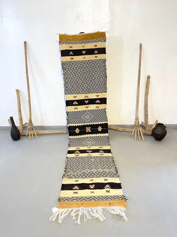 Moroccan Zanafi Runner 2x10 rug - Authentic Moroccan Zanafi Design - Stylish and Cozy Kilim Rug - kilim runner