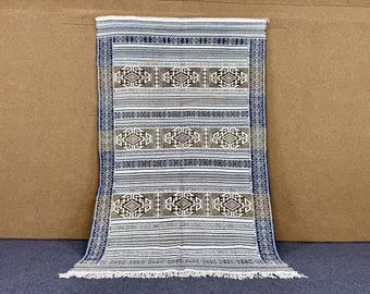 Blue Moroccan Kilim Rug 5x7 ft