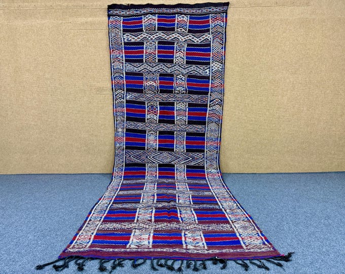 Beni mguild flatweave blue rug 5x13