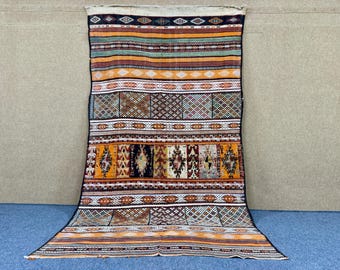 Vinatge Berber Rug 5x10 –  Handmade Moroccan Rug – Vintage Tribal Wool Carpet – Timeless Berber Design Carpet – Free Shipping