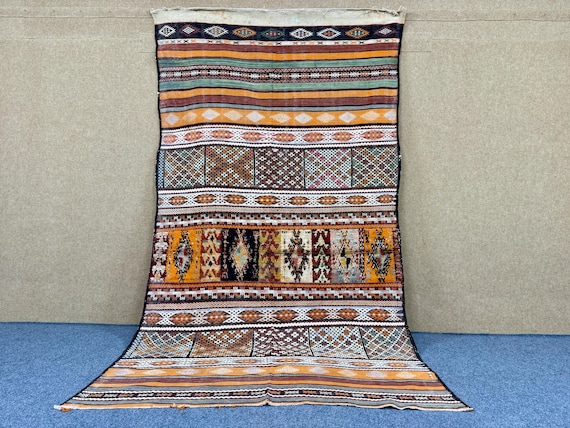 Vinatge Berber Rug 5x10 –  Handmade Moroccan Rug – Vintage Tribal Wool Carpet – Timeless Berber Design Carpet – Free Shipping