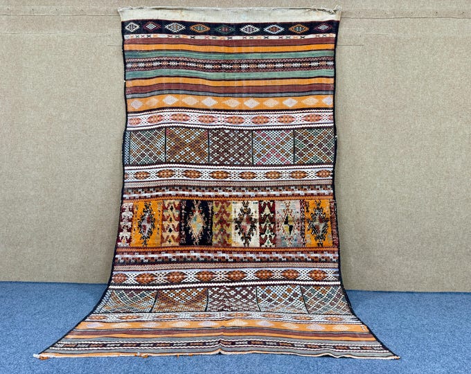 Vinatge Berber Rug 5x10 –  Handmade Moroccan Rug – Vintage Tribal Wool Carpet – Timeless Berber Design Carpet – Free Shipping