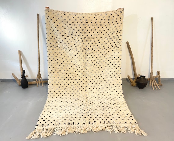 Beni Ourain Rug Custom Size- Moroccan Rug - Moroccan Hand-Knotted Wool Carpet-Soft & Thick-Made to Order Size