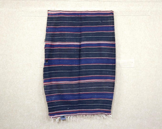 Vintage Berber Rug 3x5 - Handwoven Moroccan Rug - Flat Weave Rug For Living Room - Striped Kilim Rug - Boho Decor