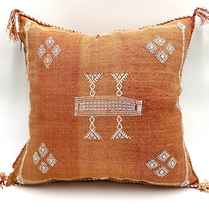 Moroccan pillow - cactus silk pillow - sabra pillow - light peach pillow - peach throw pillow - 18x18 pillow cover