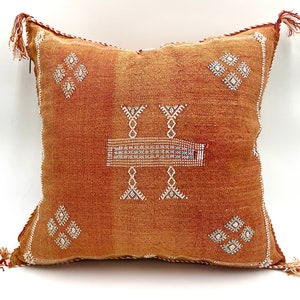 PEACH MOROCCAN cactus silk PILLOW 18x18 throw pillow cover, handmade pillow cover, halloween pillow