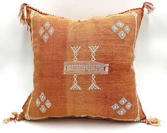 PEACH MOROCCAN cactus silk PILLOW 18x18 throw pillow cover, handmade pillow cover, halloween pillow