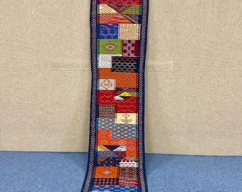 Moroccan Picasso Runner Rug – Handmade Abstract Berber Wool Rug 2x8 ft  – Long Flatweave Hallway Runner –Long Narrow Rug for Hall o