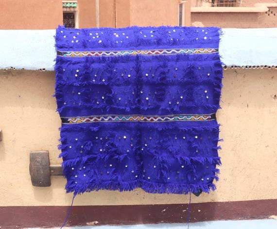 MINIMALIST BLUE MOROCCAN rug - berber rug, 3x4 rug, flat weave rug, kilim rug