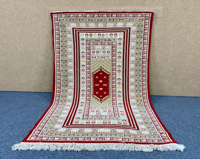 Unique Moroccan Rug 5x7 – Handmade Berber Rug – Living Room Rug – Masterpiece Large Rug –Premium Wool Quality Rug – One of a Kind Decor