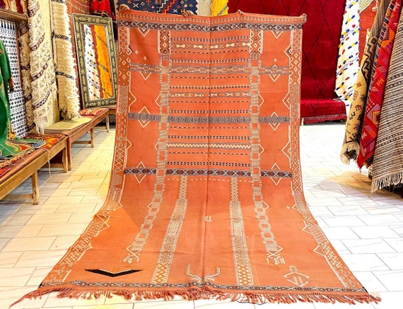 Moroccan Kilim rug 6x11 feet - flat weave rug - Kilim rug - moroccan rug - Berber rug - handmade piece of art rug - 6,4 x 11 feet