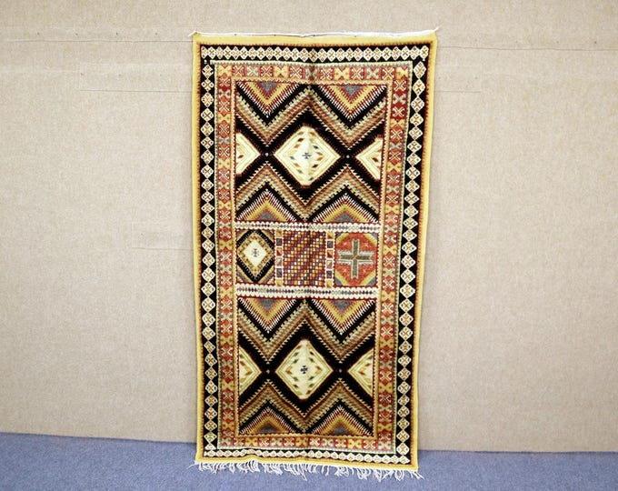 Authentic Berber Rug 4x7 - Moroccan Taznakht Rug - Tribal Rug For Living Room - Natural Wool Moroccan Rug