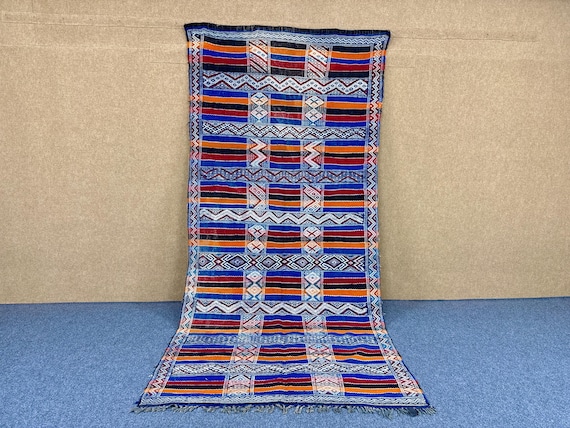Vintage Moroccan Kilim Beni mguild 10.6 x 5 ft