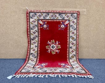 5,8 x 4,2 Red Moroccan Rug– Handmade Berber Rug – Premium Wool Quality Rug – One of a Kind Decor