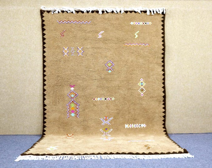 Beni Ourain Moroccan Rug 6x9 - Handwoven Berber Rug - Soft High Pile Rug - Minimalist Rug For Living Room - Boho Home Decor