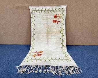 Handmade Azilal Wool Rug 3x5 ft – Moroccan Berber Carpet –Modern Azilal Rug – Soft Wool Rug – Bohemian Area Rug – Unique Tribal Berber Deco