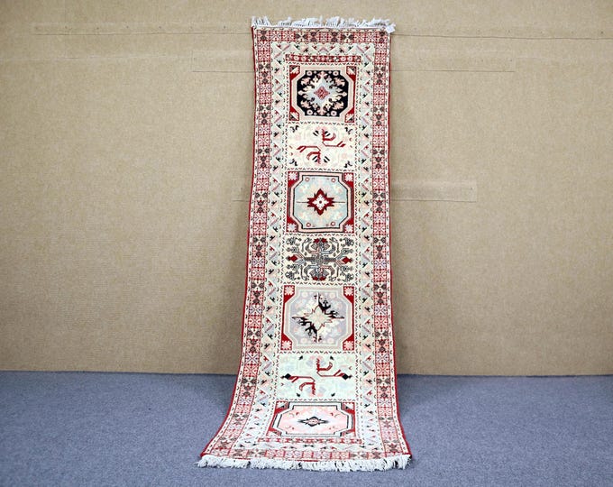 Authentic Moroccan Ruuner Rug 2x9 - Handwoven Rug - Natural Wool Area Rug - Berber Hallway Runner Rug - Entryway Runner Rug