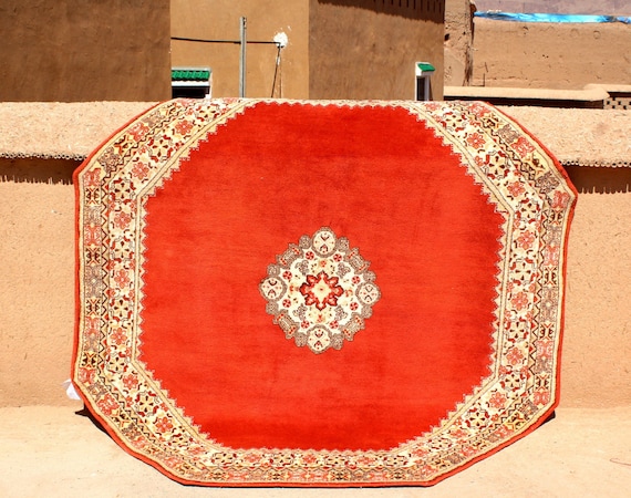 Amazing Moroccan Rug, moroccan rug round, 7x7 Area Rug, 12' round rug, Berber Rug Hand Knotted