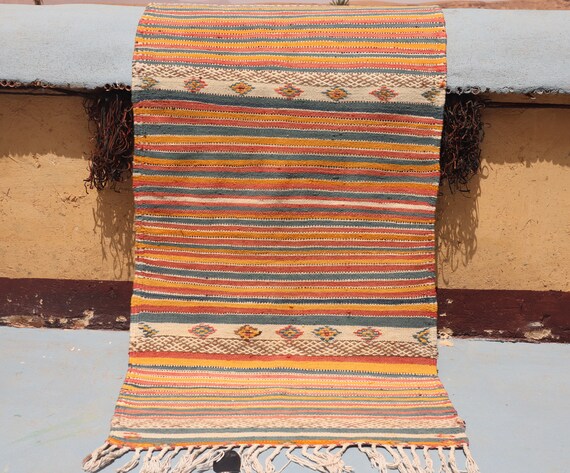 ancient moroccan rug, 2x4 rug, hand knotted rug, vibrant rug, handmade wool rug, vintage moroccan rug