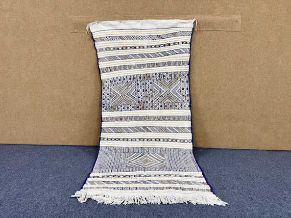 Kilim Flat weave Moroccan Runner Rug 3x6 ft– Boho Hallway Rug – Small Wool Rug Handmade in Morocco– Entryway & Kitchen Rug– Free Shipping