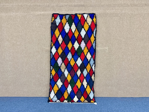 colorful Moroccan rug 3.7 x 7 ft